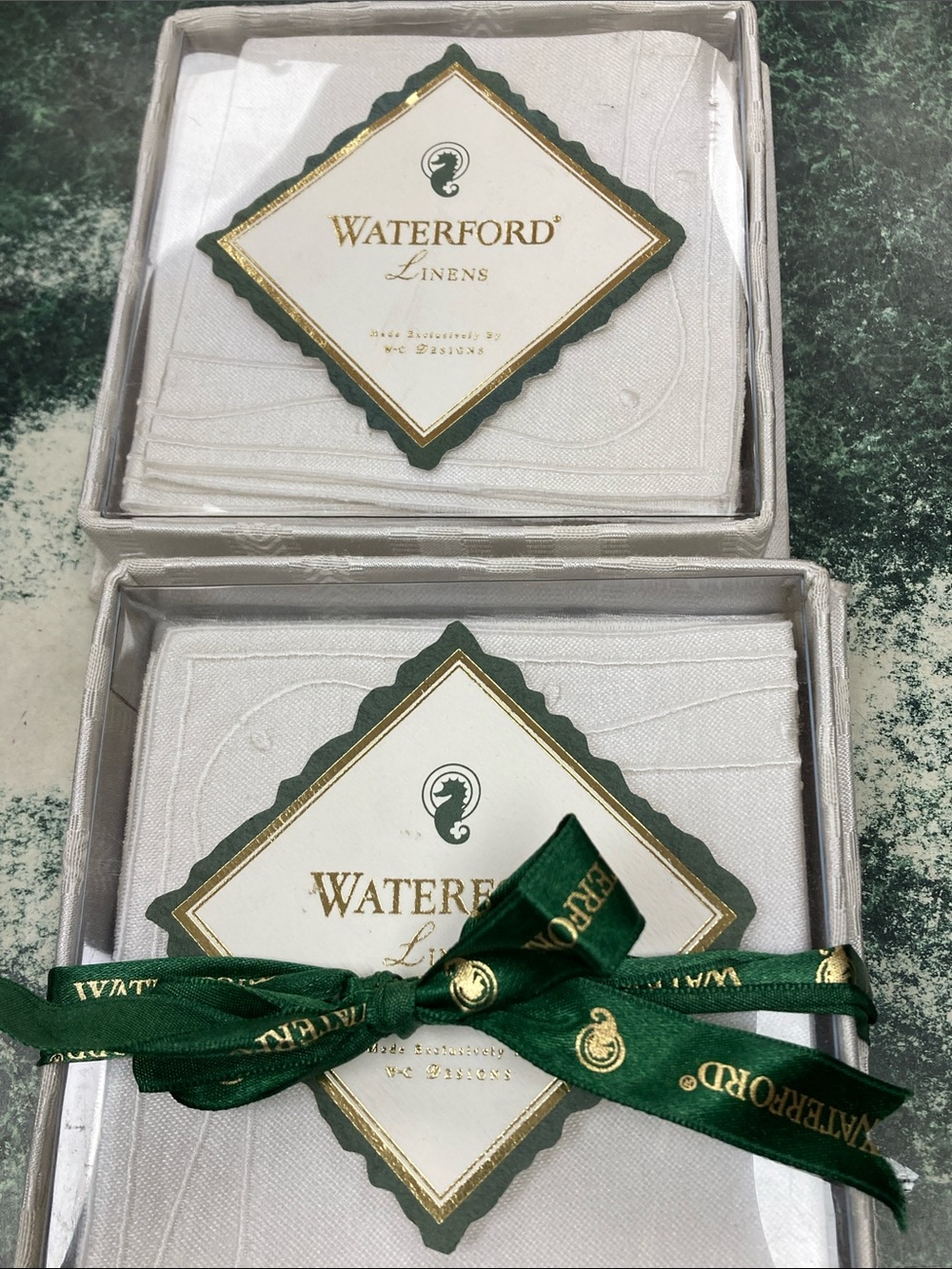 Waterford White Linen Hankie x 8 by WC Designs